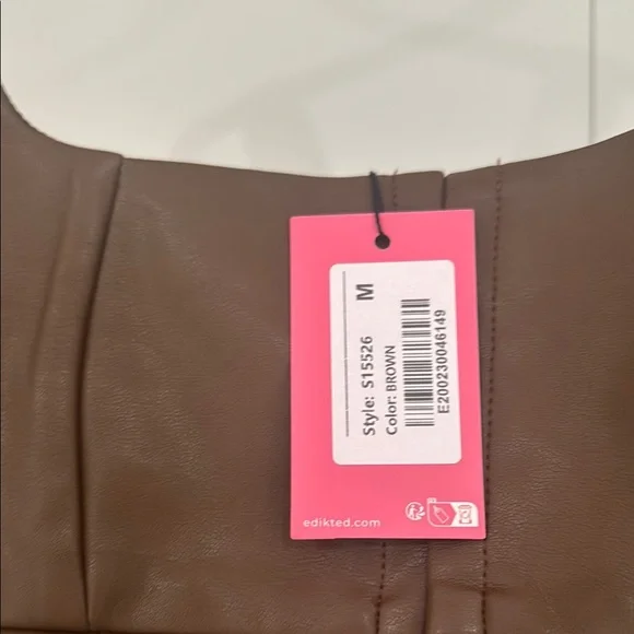 Edikted Brown Corset Crop Tank Top with Fitted Bustier Style - Picture 2 of 2